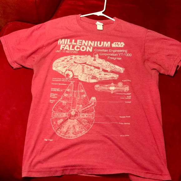 Star Wars T Shirt Med. Millennium Falcon Diagram V. Soft Comfy Vintage Vibes Tee - Picture 2 of 7